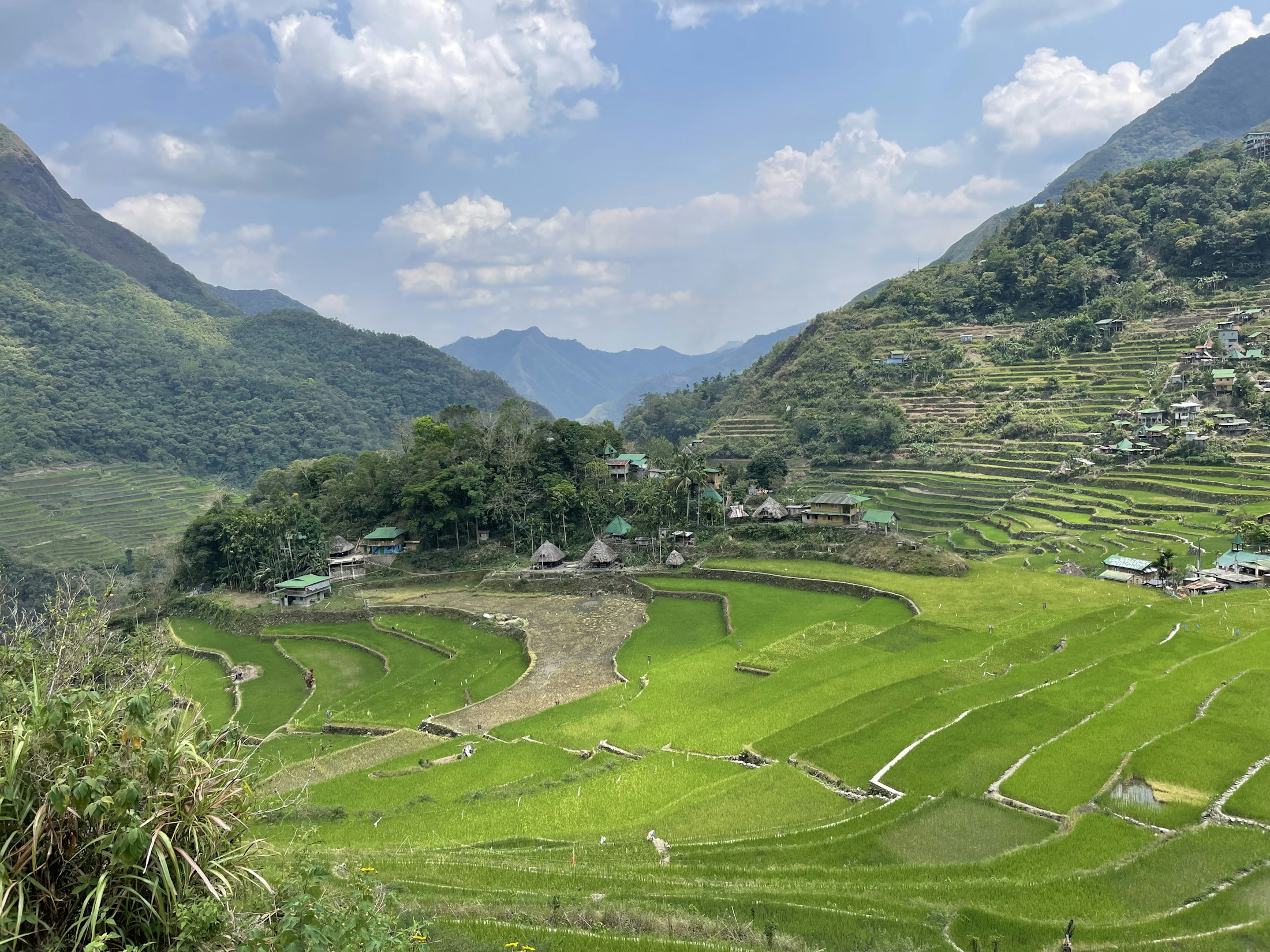 Rice terraces and a farming village in the Philippine highlands
